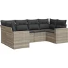 Image de vidaXL - 6-delige - Loungeset - met - kussens - poly - rattan - lichtgrijs