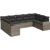 Image de vidaXL - 9-delige - Loungeset - met - kussens - poly - rattan - grijs