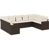 Image de vidaXL - 9-delige - Loungeset - met - kussens - poly - rattan - bruin