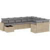Image de vidaXL - 10-delige - Loungeset - met - kussens - poly - rattan - beige