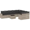 Image de vidaXL - 10-delige - Loungeset - met - kussens - poly - rattan - lichtgrijs
