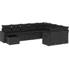 Image de vidaXL - 10-delige - Loungeset - met - kussens - poly - rattan - zwart