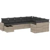 Image de vidaXL - 10-delige - Loungeset - met - kussens - poly - rattan - lichtgrijs