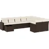 Image de vidaXL - 10-delige - Loungeset - met - kussens - poly - rattan - bruin