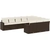 Image de vidaXL - 10-delige - Loungeset - met - kussens - poly - rattan - bruin