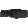 Image de vidaXL - 11-delige - Loungeset - met - kussens - poly - rattan - zwart