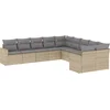 Image de vidaXL - 10-delige - Loungeset - met - kussens - poly - rattan - beige