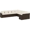Image de vidaXL - 10-delige - Loungeset - met - kussens - poly - rattan - bruin