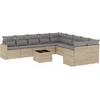Image de vidaXL - 11-delige - Tuinset - met - kussens - poly - rattan - beige