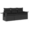 Image de vidaXL - 3-delige - Loungeset - met - kussens - poly - rattan - zwart