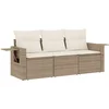 Image de vidaXL - 3-delige - Loungeset - met - kussens - poly - rattan - beige