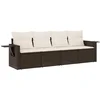 Image de vidaXL - 4-delige - Loungeset - met - kussens - poly - rattan - bruin