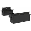 Image de vidaXL - 6-delige - Loungeset - met - kussens - poly - rattan - zwart