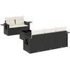Image de vidaXL - 6-delige - Loungeset - met - kussens - poly - rattan - zwart