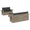 Image de vidaXL - 6-delige - Loungeset - met - kussens - poly - rattan - lichtgrijs