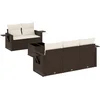 Image de vidaXL - 6-delige - Loungeset - met - kussens - poly - rattan - bruin