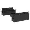 Image de vidaXL - 7-delige - Loungeset - met - kussens - poly - rattan - zwart