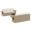 Image de vidaXL - 7-delige - Loungeset - met - kussens - poly - rattan - beige