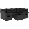 Image de vidaXL - 7-delige - Loungeset - met - kussens - poly - rattan - zwart