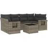 Image de vidaXL - 7-delige - Loungeset - met - kussens - poly - rattan - lichtgrijs