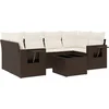 Image de vidaXL - 7-delige - Loungeset - met - kussens - poly - rattan - bruin