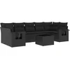 Image de vidaXL - 8-delige - Loungeset - met - kussens - poly - rattan - zwart