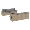 Image de vidaXL - 9-delige - Loungeset - met - kussens - poly - rattan - beige