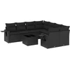 Image de vidaXL - 9-delige - Loungeset - met - kussens - poly - rattan - zwart