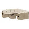 Image de vidaXL - 9-delige - Loungeset - met - kussens - poly - rattan - beige