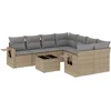 Image de vidaXL - 9-delige - Loungeset - met - kussens - poly - rattan - beige