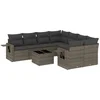 Image de vidaXL - 9-delige - Loungeset - met - kussens - poly - rattan - grijs