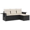 Image de vidaXL - 4-delige - Loungeset - met - kussens - poly - rattan - zwart