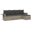 Image de vidaXL - 5-delige - Loungeset - met - kussens - poly - rattan - lichtgrijs
