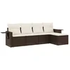 Image de vidaXL - 5-delige - Loungeset - met - kussens - poly - rattan - bruin