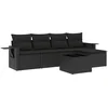 Image de vidaXL - 6-delige - Loungeset - met - kussens - poly - rattan - zwart