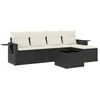 Image de vidaXL - 6-delige - Loungeset - met - kussens - poly - rattan - zwart
