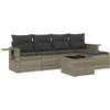 Image de vidaXL - 6-delige - Loungeset - met - kussens - poly - rattan - grijs