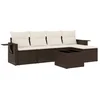 Image de vidaXL - 6-delige - Loungeset - met - kussens - poly - rattan - bruin