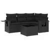 Image de vidaXL - 5-delige - Loungeset - met - kussens - poly - rattan - zwart