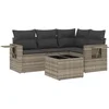 Image de vidaXL - 5-delige - Loungeset - met - kussens - poly - rattan - lichtgrijs