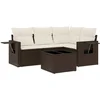 Image de vidaXL - 5-delige - Loungeset - met - kussens - poly - rattan - bruin
