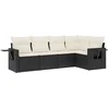 Image de vidaXL - 5-delige - Loungeset - met - kussens - poly - rattan - zwart