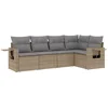 Image de vidaXL - 5-delige - Loungeset - met - kussens - poly - rattan - beige
