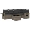 Image de vidaXL - 6-delige - Loungeset - met - kussens - poly - rattan - grijs