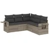 Image de vidaXL - 5-delige - Loungeset - met - kussens - poly - rattan - lichtgrijs