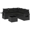 Image de vidaXL - 6-delige - Loungeset - met - kussens - poly - rattan - zwart