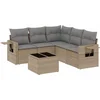 Image de vidaXL - 6-delige - Loungeset - met - kussens - poly - rattan - beige