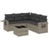 Image de vidaXL - 6-delige - Loungeset - met - kussens - poly - rattan - lichtgrijs