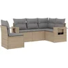 Image de vidaXL - 5-delige - Loungeset - met - kussens - poly - rattan - beige