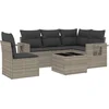Image de vidaXL - 6-delige - Loungeset - met - kussens - poly - rattan - lichtgrijs